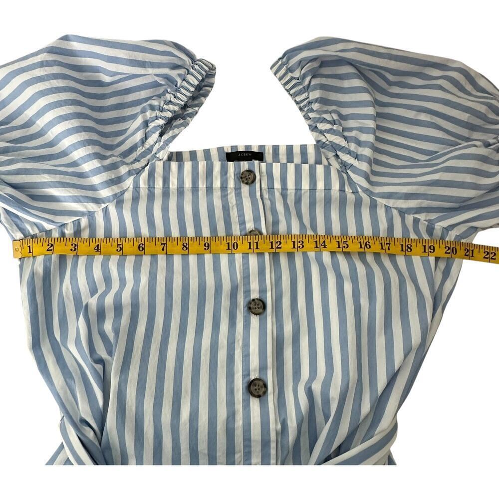 J Crew Harborfront Carol Stripe Button Down Cotton Puff Sleeve MIDI Dress (XL) - Picture 13 of 16